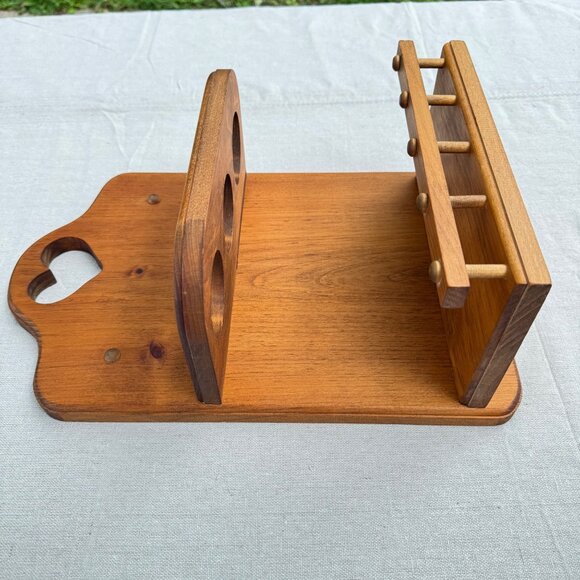 Vintage Wood Wall Shelf Display Heart Knick Knack Rustic Farmhouse Circle Cutout - Picture 4 of 9